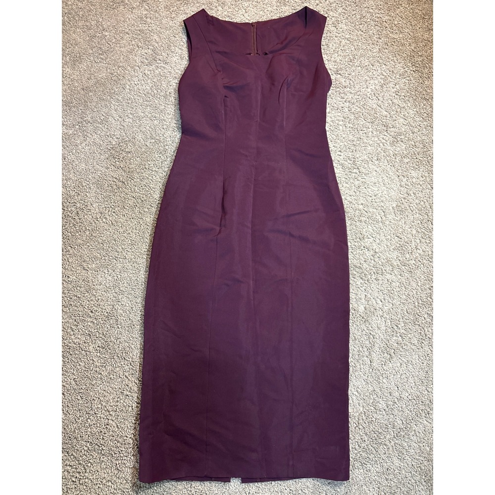 Made in Italy Purple Sleeveless Sheath Dress Square Neck Viscose Blend Size 38